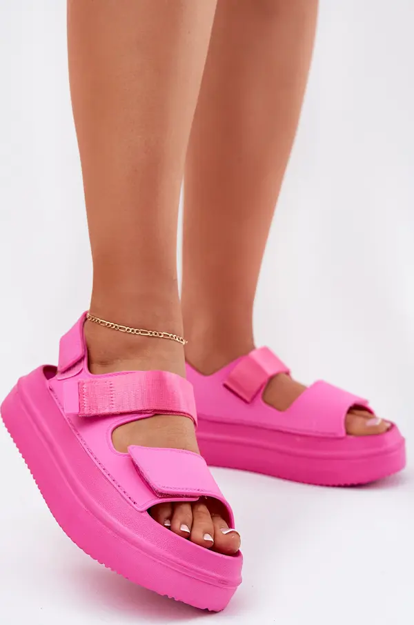 Boto Boto Дамски Сандали На Платформа С Лепки Фуксия Нитепира