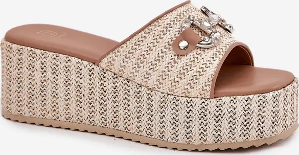 Boto Boto Дамски Сандали На Платформа С Плетка И Декорация Бежови Isolene