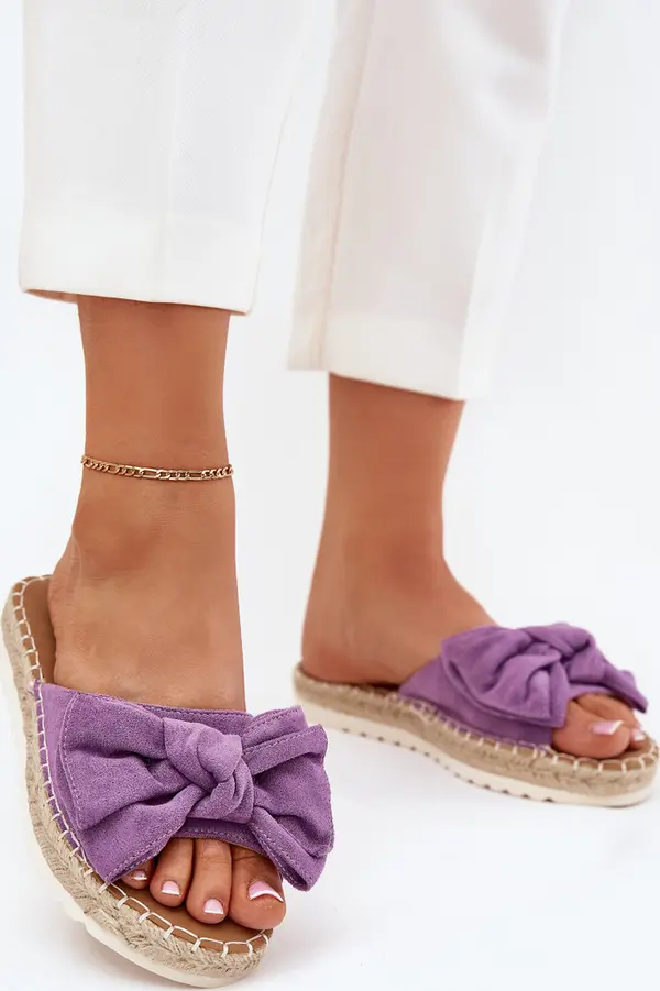 Boto Boto Дамски Сандали На Платформа С Плетка И Панделка Лилави Alpireda
