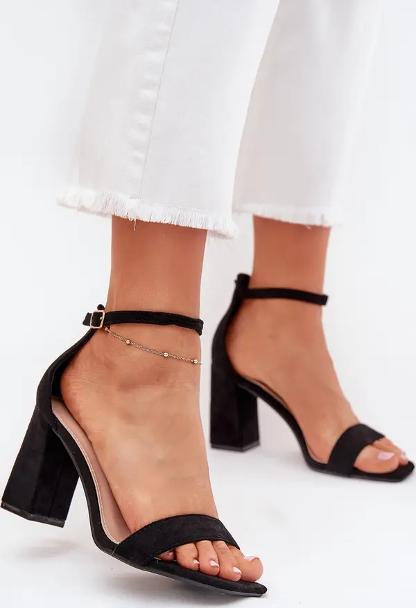 Boto Boto Дамски Сандали На Ток От Еко Замша Черни Elirae