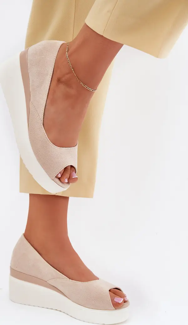 Boto Boto Дамски Сандали На Ток От Еко Замша Светло Бежови Velira