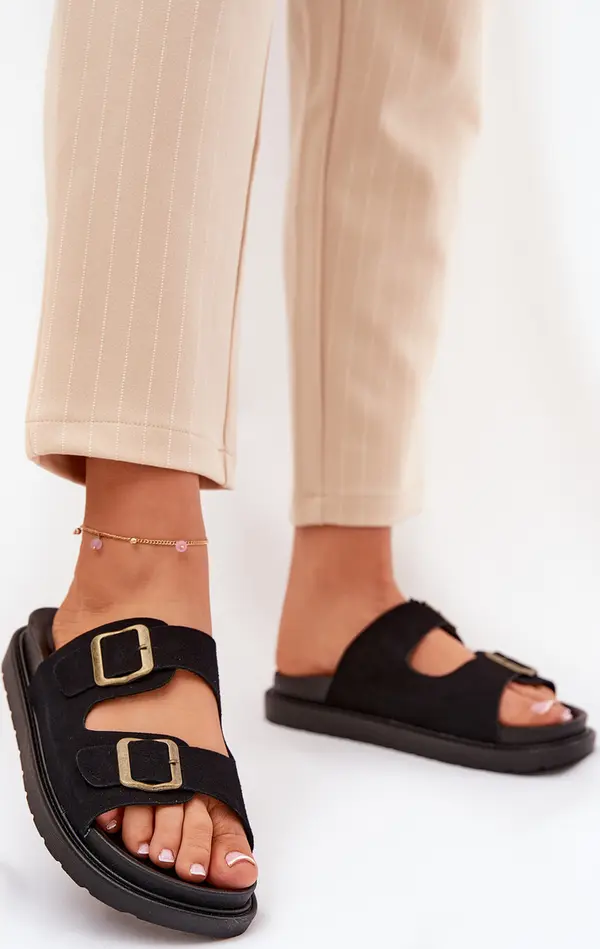 Boto Boto Дамски Сандали С Капси На Коркова Подметка Черни Серселе