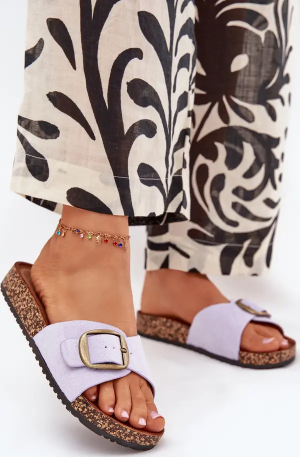 Boto Boto Дамски Сандали С Катарама На Коркова Платформа Лилави Zavira