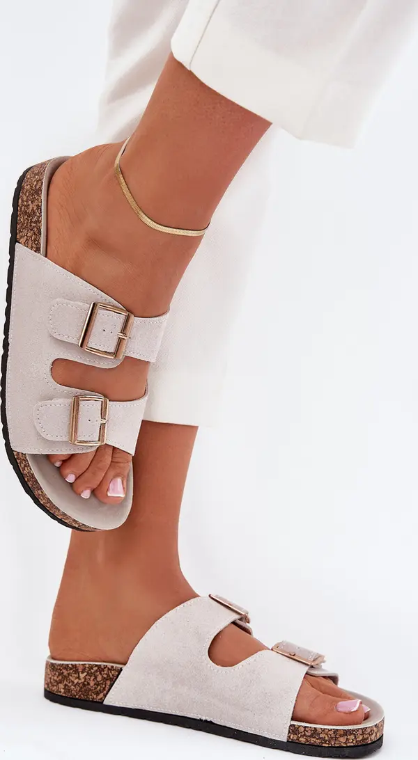 Boto Boto Дамски сандали с златни катарами и шевове сиви Lunera