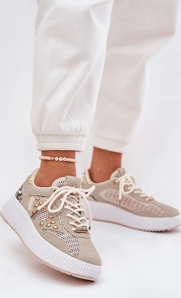 Boto Boto Дамски Спортни Обувки С Мрежа И Шипове Бежови Огалда