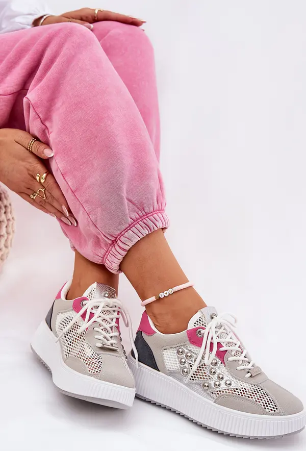 Boto Boto Дамски Спортни Обувки С Мрежа И Шипове Сиви Огалда