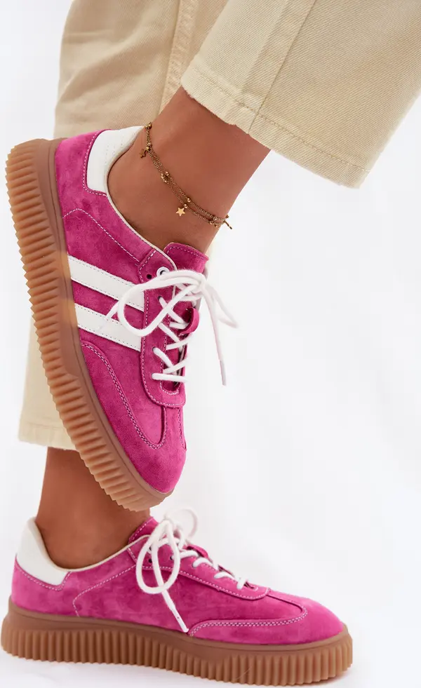 Boto Boto Дамски велурени маратонки на платформа фуксия Marisae