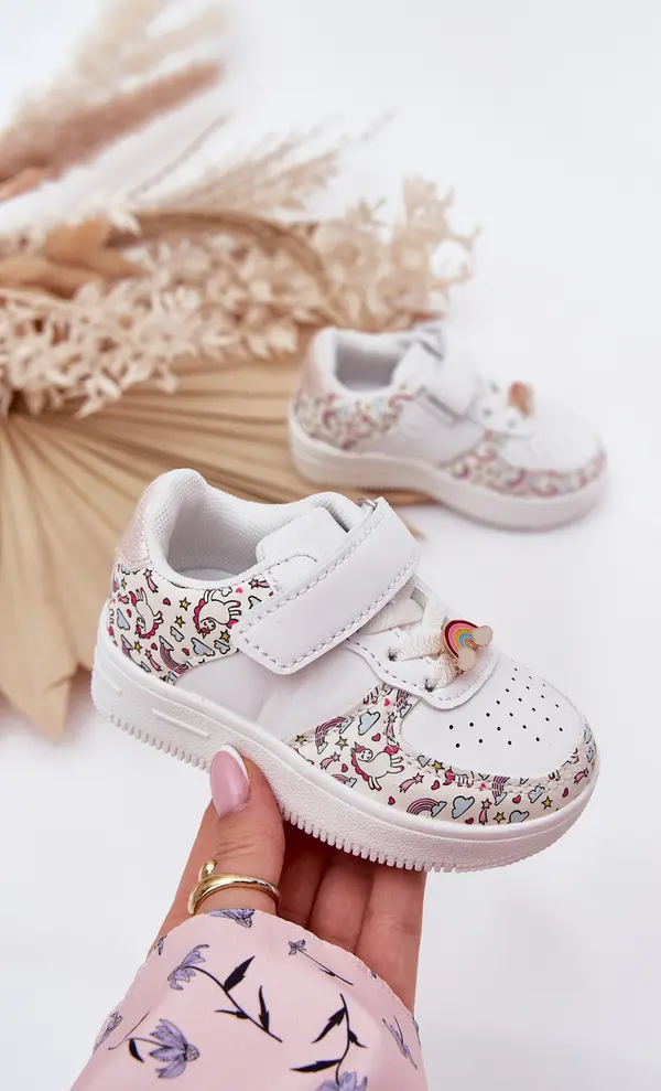 Boto Boto Детски маратонки спортни обувки еднорози бели Thalia