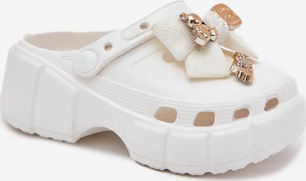 Boto Boto Детски Сандали За Момичета От Пяна С Панделка И Украшения Бели Selvana