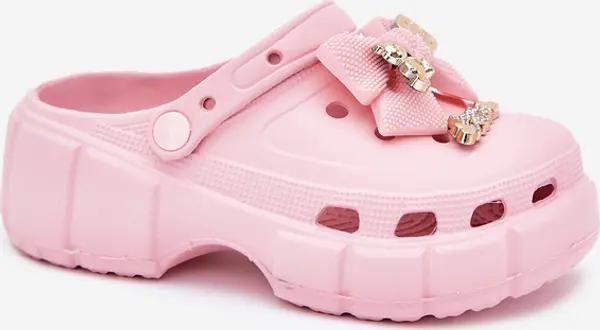 Boto Boto Детски Сандали За Момичета Пяна С Лък И Декорации Розови Selvana