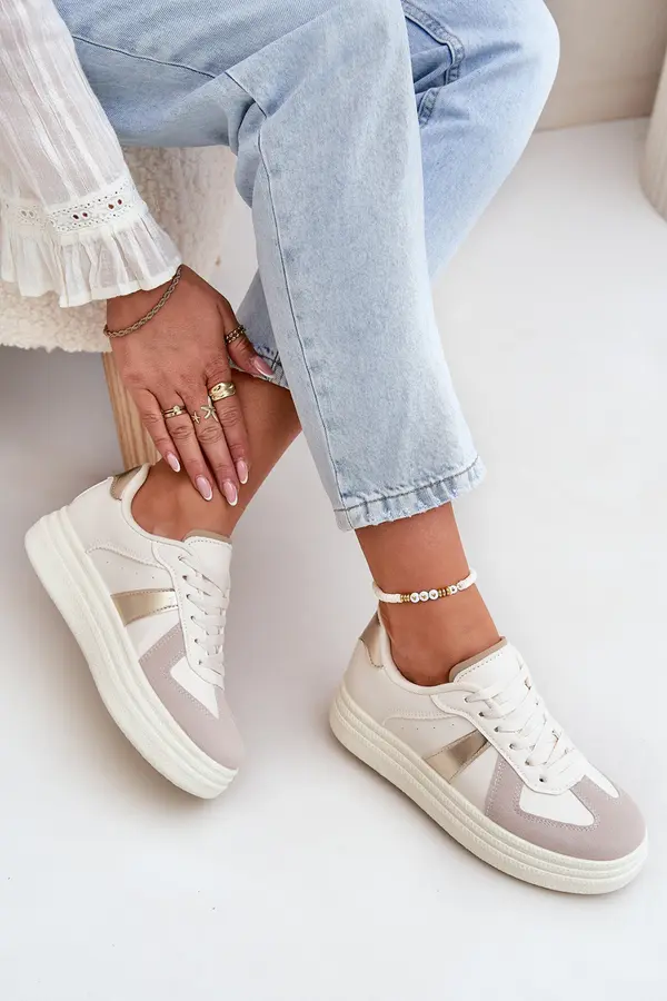 Boto Boto Еко Кожени Кецове За Жени На Платформа Бежови Горiette