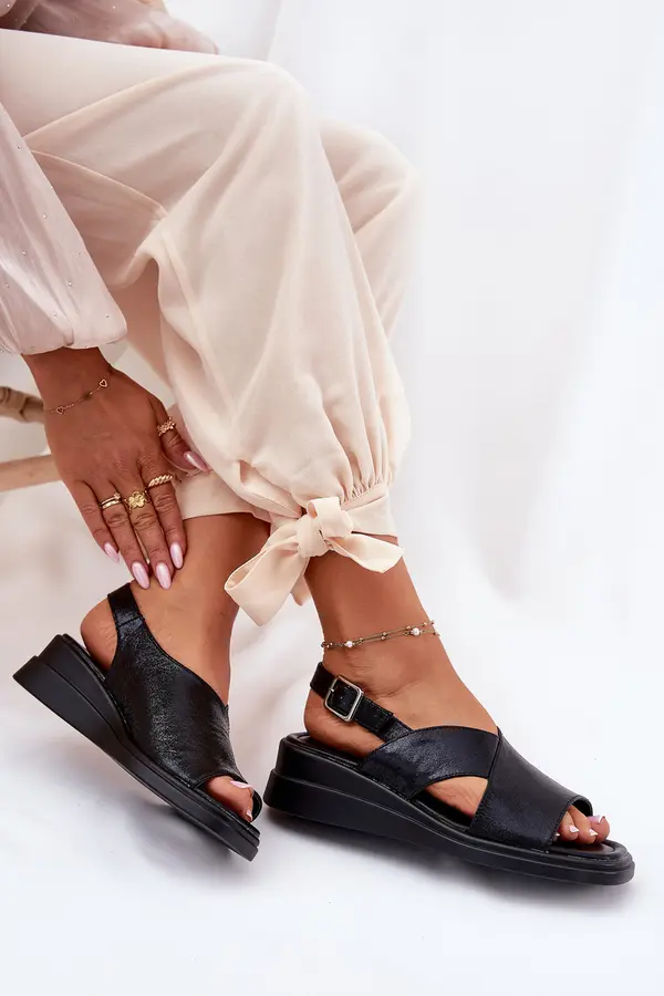 Boto Boto Лакирани Дамски Сандали На Ток От Еко Кожа Черни Quilara