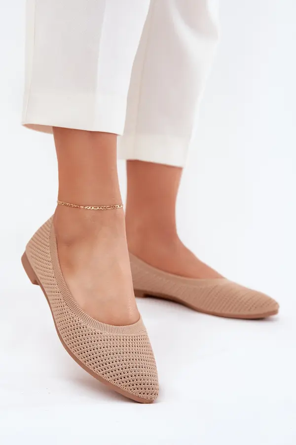 Boto Boto Мрежести Материални Балерини За Жени Тъмно Бежови Сарина