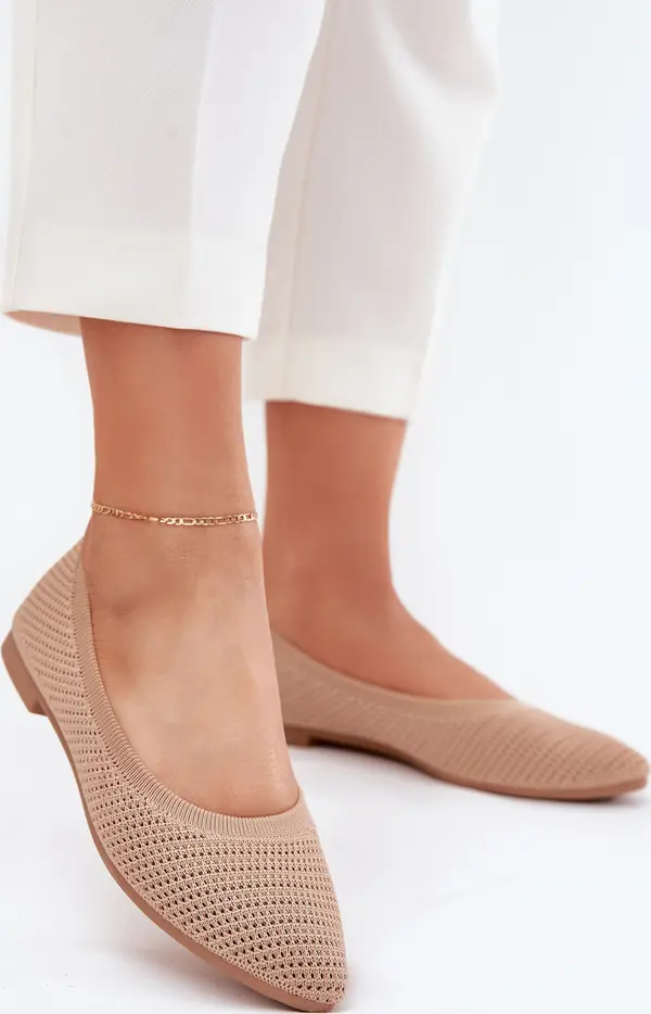 Boto Boto Мрежести Материални Балерини За Жени Тъмно Бежови Сарина