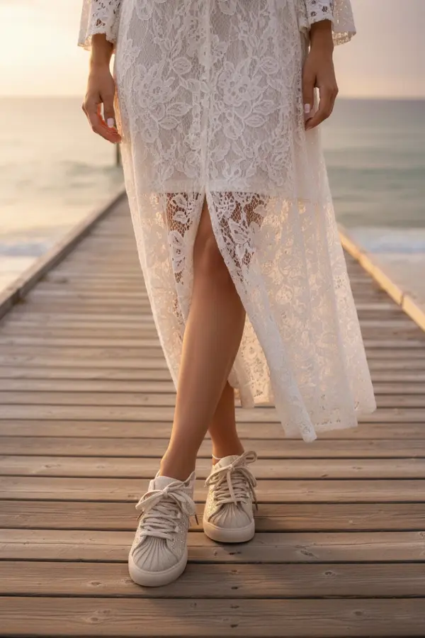 Boto Boto Обзаведени дамски спортни обувки бежови Calissea