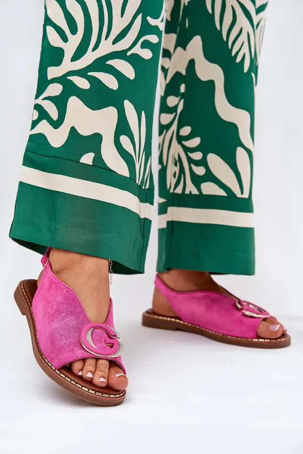 Boto Boto Плоски сандали с декорация розови Haliones