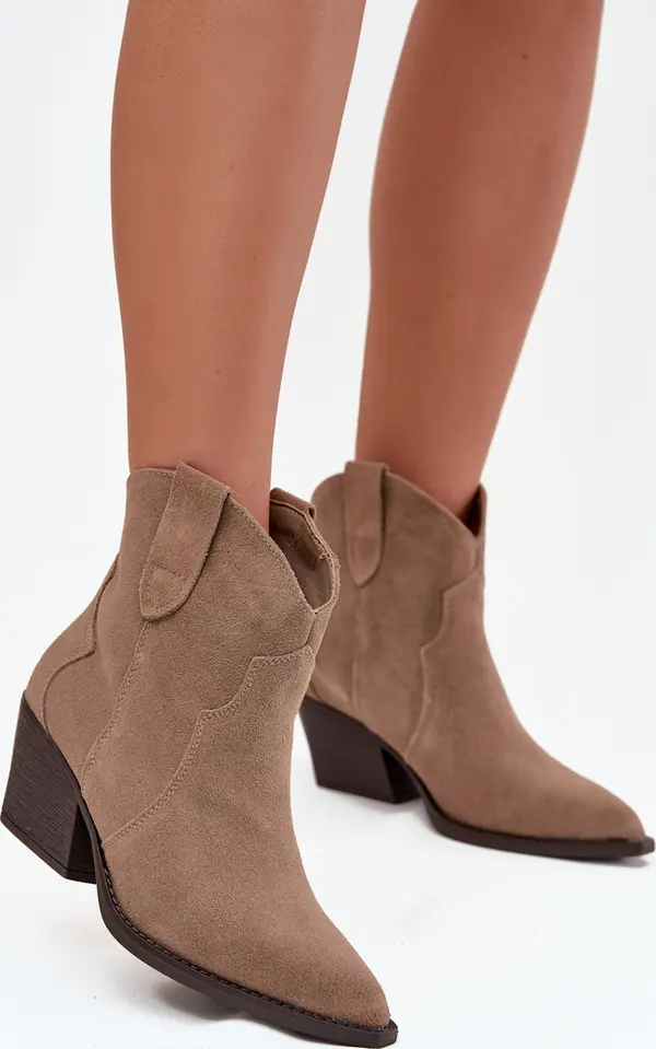 Boto Boto Плъзгащи се дамски къси ботуши с естествен набук бежови Берета