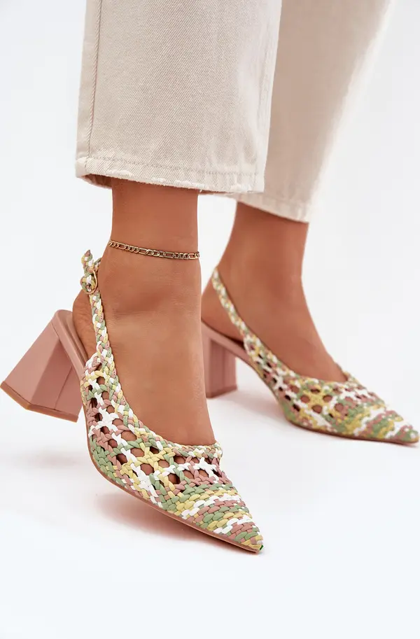 Boto Boto Сандали С Плетка На Ток Розови Ebina