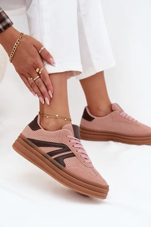 Boto Boto Широкоспално дамски кецове на платформа Розови Skye