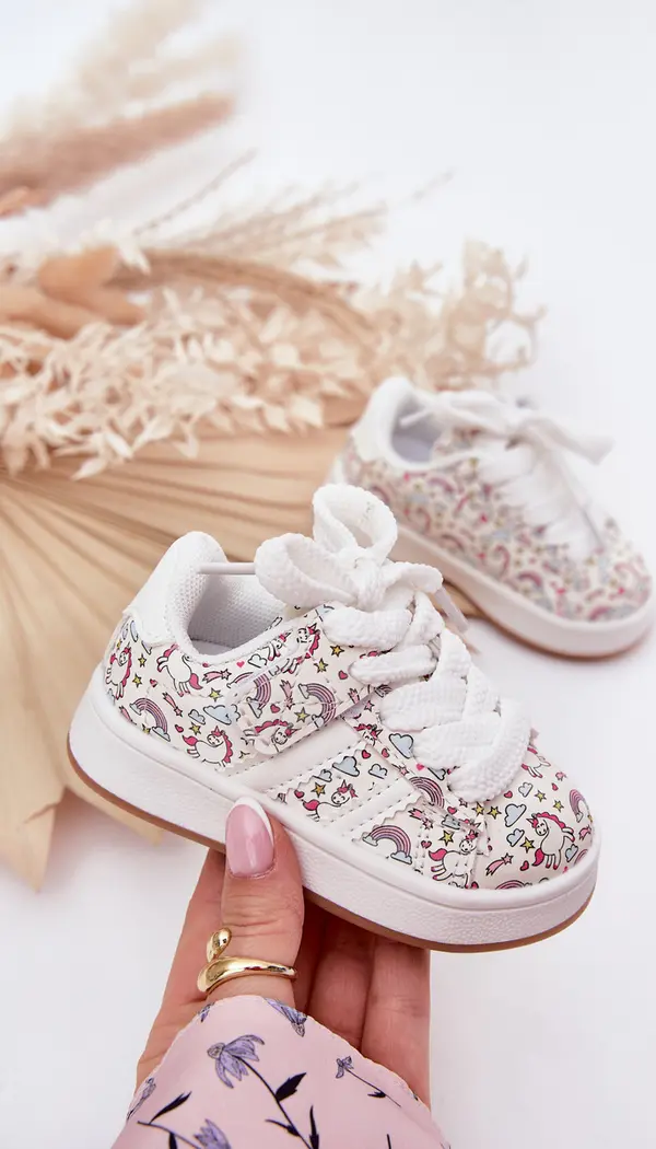 Boto Boto Спортни обувки за момичета с мотив на еднорог бели Ilana