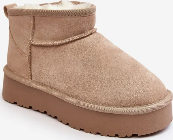 Boto Boto Стилни ниски велурени ботуши за сняг светло бежово Nucca