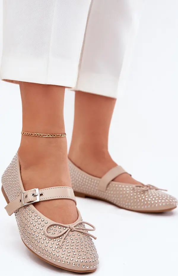 Boto Boto Украсени балерини с панделка и лента бежови Здивиса