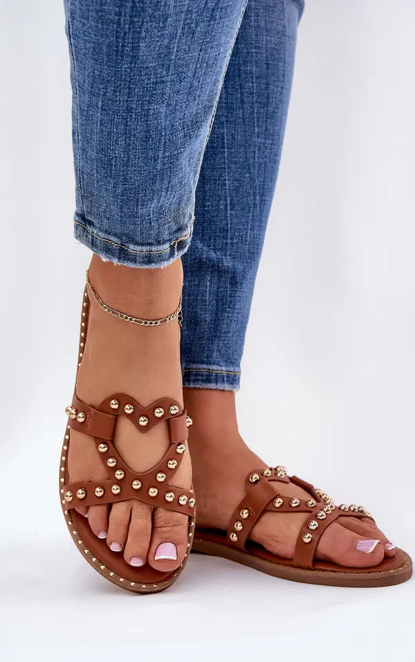 Boto Boto Украсени Плоски Сандали За Жени Кафяви Adivrae