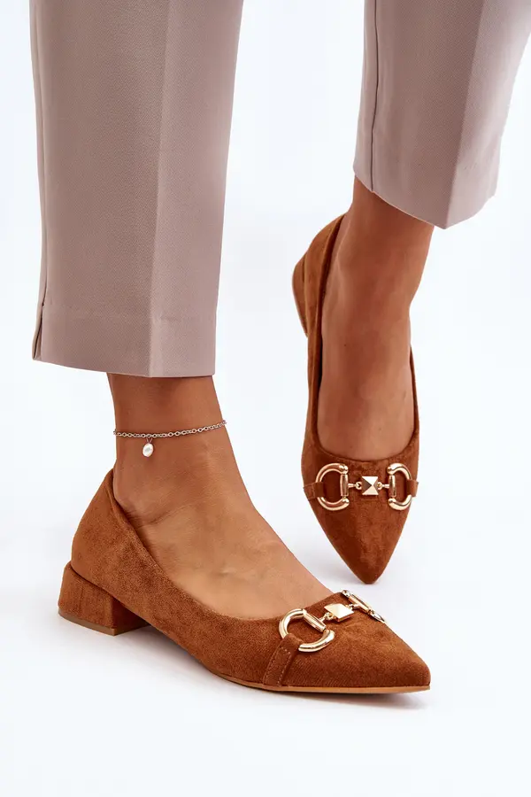 Boto Boto Велурени балеринки с остър връх Camel Ethere