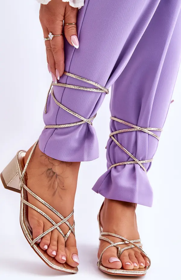 Boto Boto Вързани сандали с високи токчета злато Secret Love