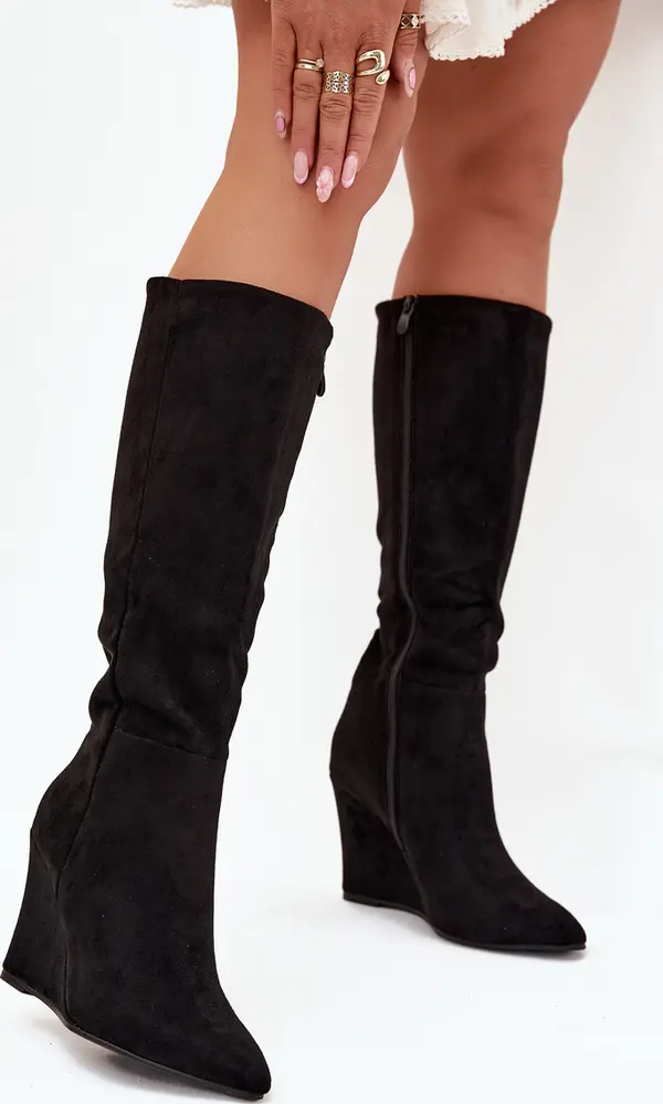 Boto Boto Затоплени Дамски Ботуши На Платформа Черни Росина