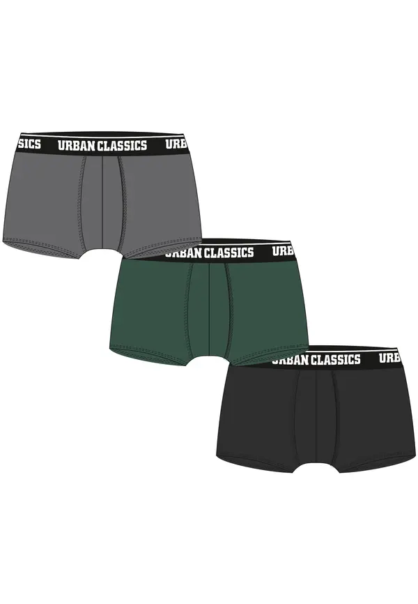 Urban Classics Boxer shorts 3-pack gray+dark green+black