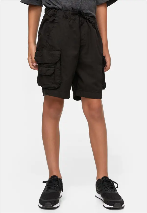 Urban Classics Boys' Double Pocket Cargo Shorts Black