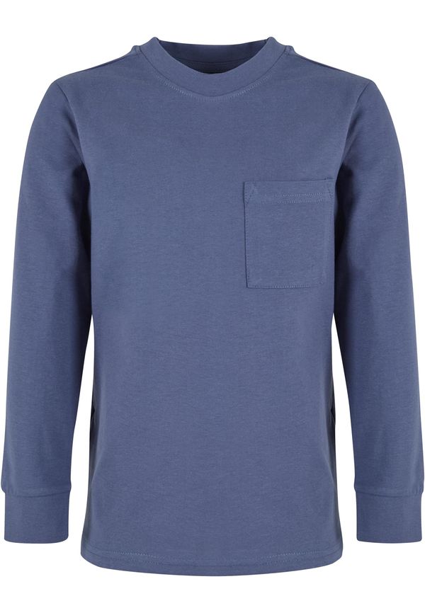 Urban Classics Boys' long-sleeved T-shirt with a pocket blue