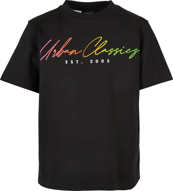 Urban Classics Boys Script Logo T-Shirt Black