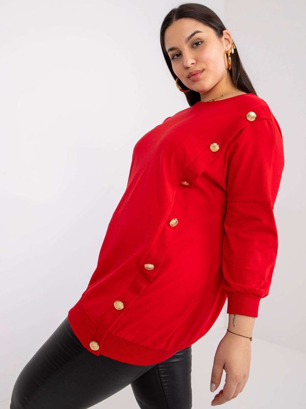 Fashionhunters Bridget's red oversized blouse with a round neckline