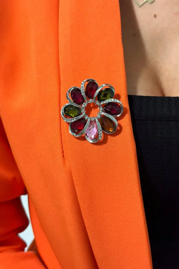 BG Brooch XZ459-222 silver + multicolored