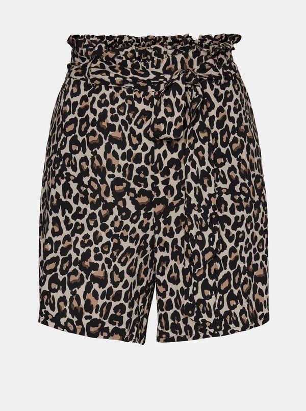 Vero Moda Brown and black patterned shorts with ties VERO MODA Simply - Women