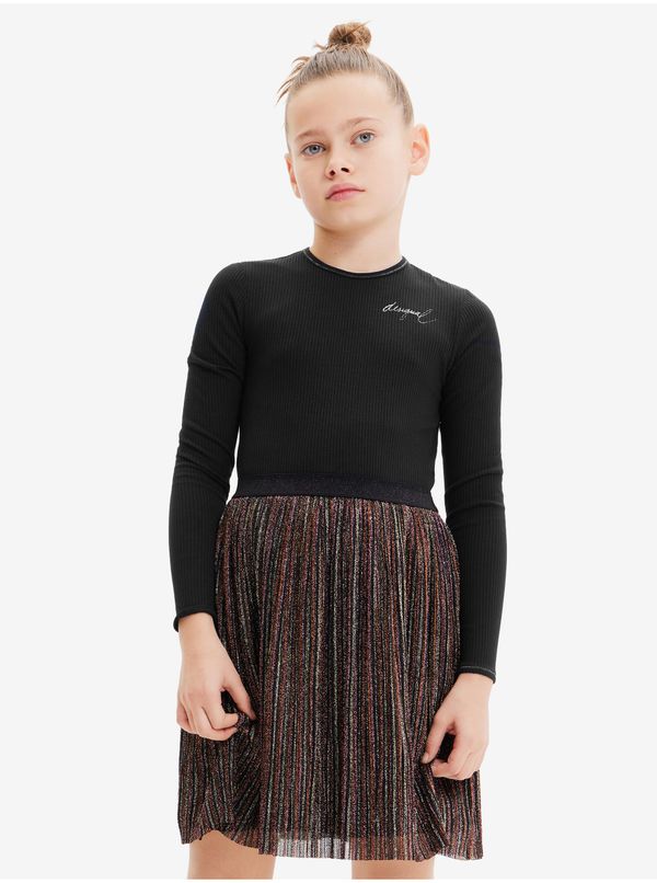 DESIGUAL Brown-black girls' dress Desigual Paula - Girls