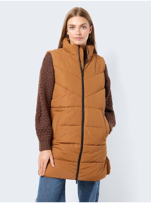Noisy May Brown Ladies Quilted Vest Noisy May Dalcon - Ladies