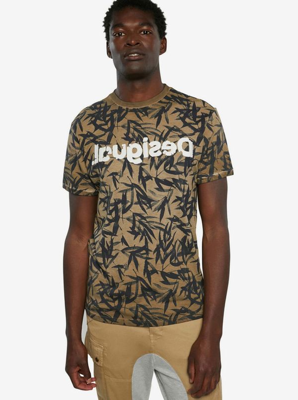 DESIGUAL Brown men's patterned T-shirt Desigual TS Cesarion - Men