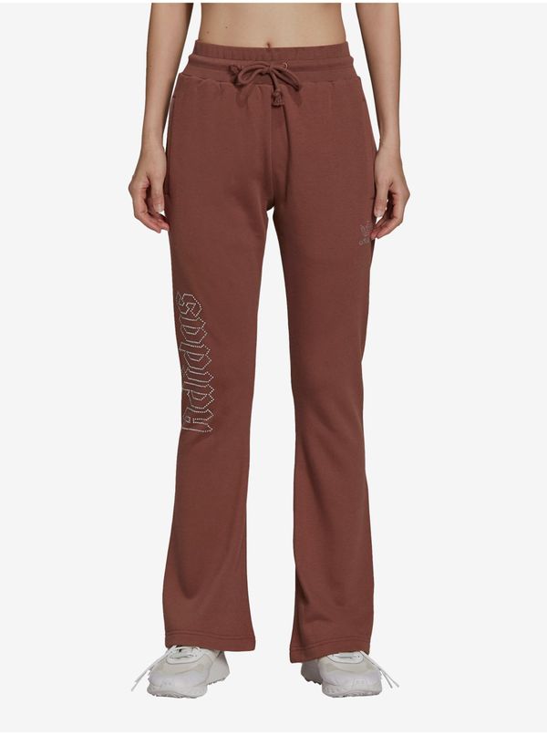 Adidas Brown Women's Flared Fit Sweatpants with adidas Originals Open - Women