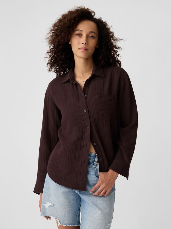 GAP Brown women's muslin shirt oversize GAP