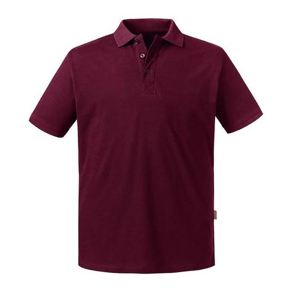 RUSSELL Burgundy Men's Polo Shirt Pure Organic Russell