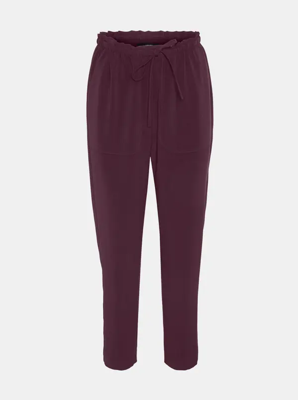 Vero Moda Burgundy shortened trousers VERO MODA