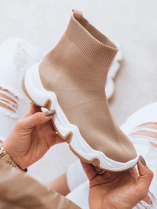 DStreet Buty skarpetowe damskie SOCKY khaki Dstreet