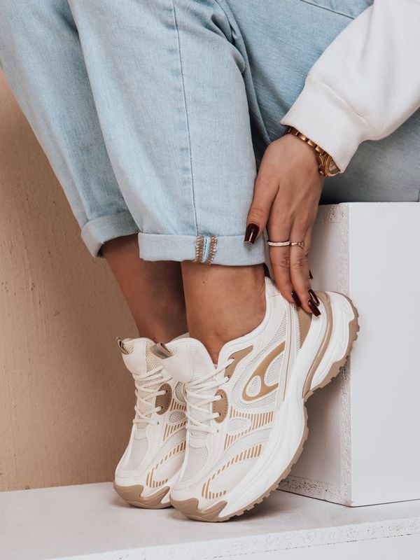 DStreet Buty sportowe damskie na platformie AIRBOOS beżowe Dstreet