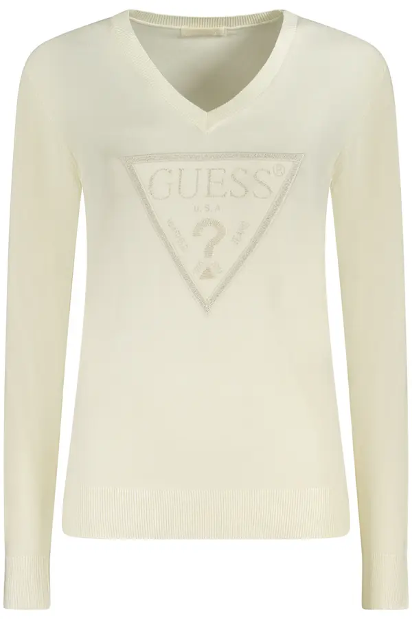 GUESS JEANS Бял пуловер GUESS JEANS