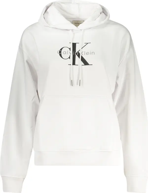 Calvin Klein Бял суичър с качулка Calvin Klein