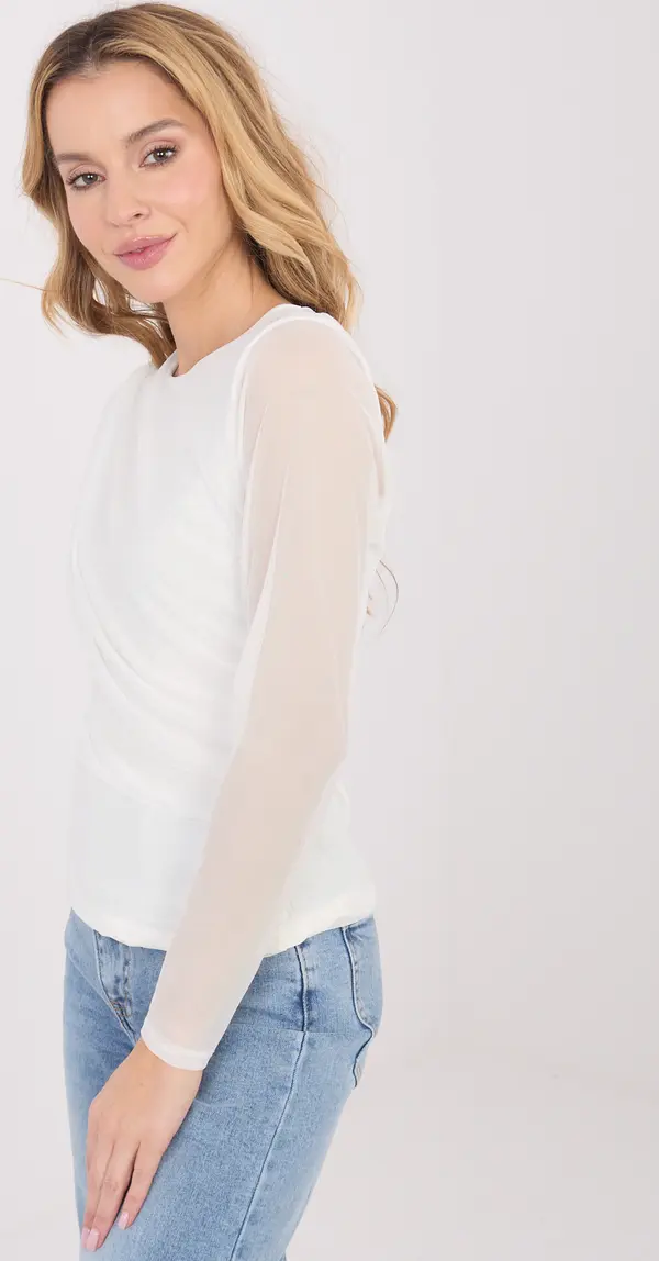 Italy Moda Бяла блуза с дълъг ръкав