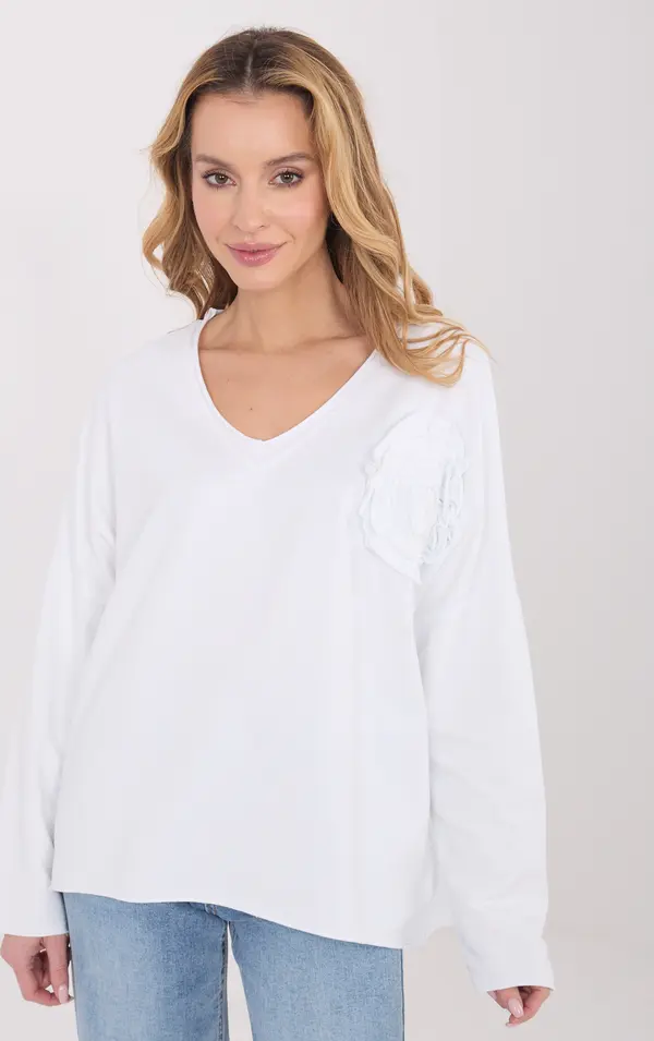 Factory Price Бяла блуза с дълъг ръкав